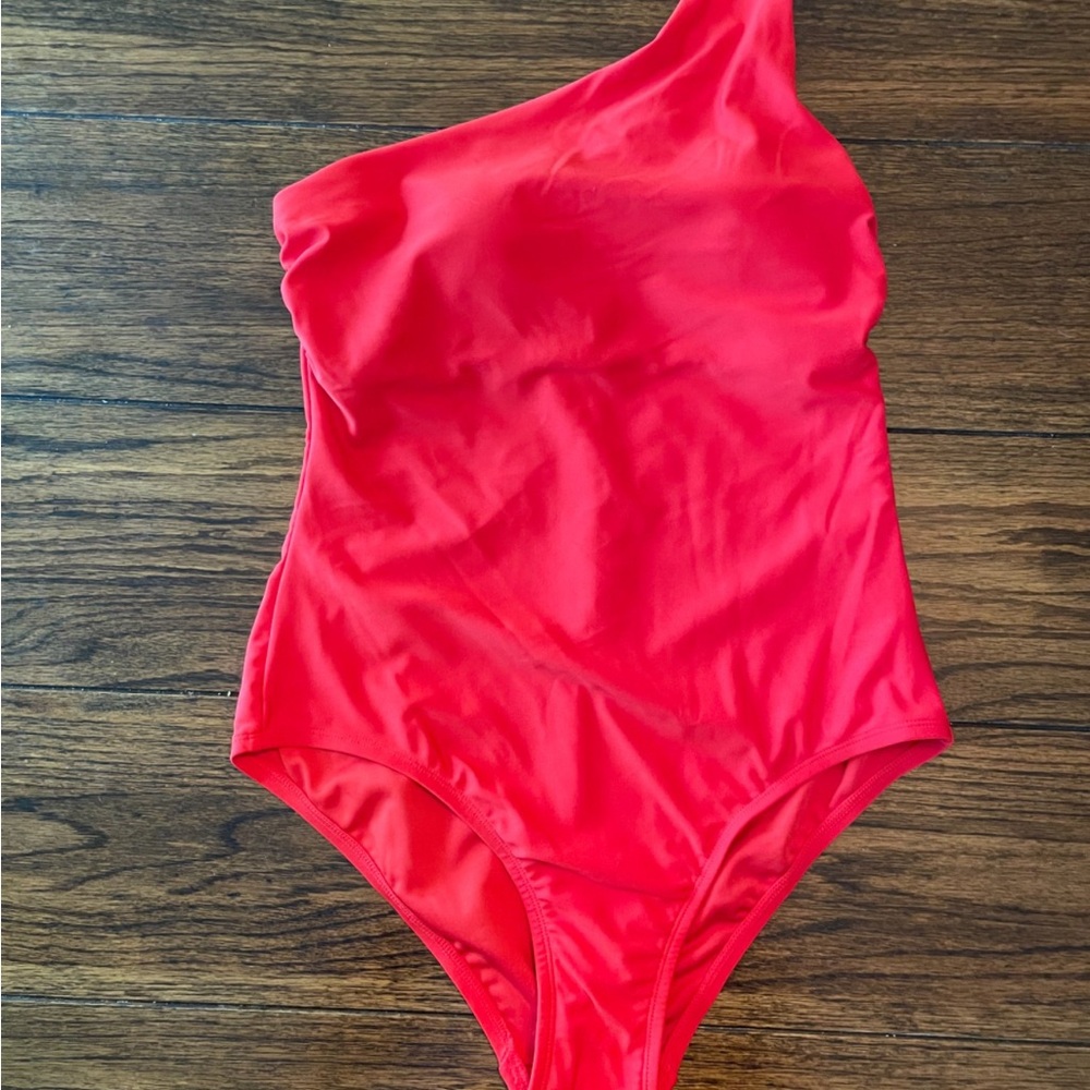 One-Shoulder Red Swimsuit